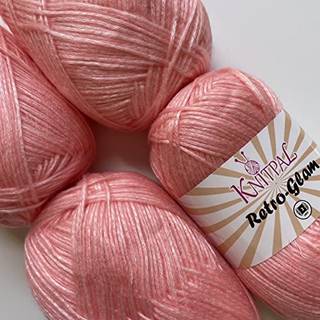 Knitpal retro -glam metallisk garn til h?kling af 57% akryl og 43% polyester - bl?d glittergarn til strikning - DK Yarn 3 v?gt akrylblanding garn