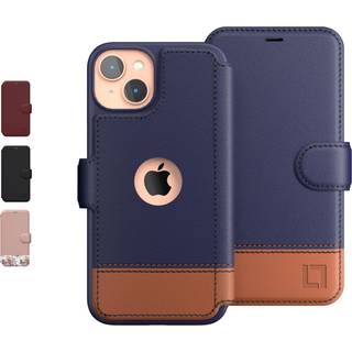 Kompatibel til iPhone 15 Plus tegnebogssag for kvinder og mænds sag med kortholder [Slim & Protective] til Apple 15 Plus (6,7) Vegansk læder I-Ph