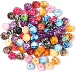 200 stk. Akrylkrystallperler til smykker, der laver runde l?se perler charme bl?km?nstre til armb?nd ?rering halsk?de ringer voksne perler DIY ku