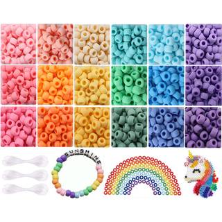 Fire Beetle 2600+PCS Pony Perles Craft Kit Set Opaque Matte plastik Multicolor Armb?nd Pony Perler til DIY Armb?nd Halsk?de Key Chain Hair Jewelr
