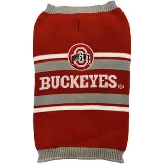 Kæledyr først NCAA Ohio State Buckeyes Dog Sweater Size Medium. Varm og hyggelig strikket kæledyr sweater med NCAA Team Logo Bedste hvalpekweater