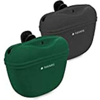 Navaris Silicone Dog Treat Pouch - Tr?ning Pet Puppy Bag Pocket Snack Treat Food Holder med klip til b?lte til hundevandringer - S?t p? 2
