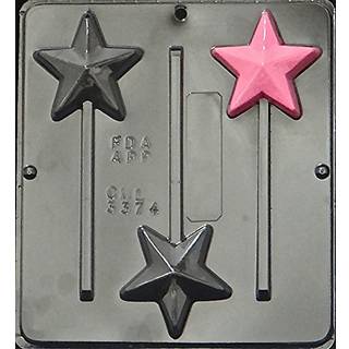 Candy Molds N More 3374 Star Lollipop Chocolate Candy Mold Mængde 1 Klar plastik