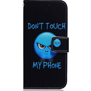 Samsung Galaxy A25 (5G) Læder Flip Cover m. Pung & Print - "Don&#39;t Touch My Phone"
