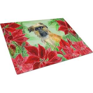 Caroline's Treasures CK1335LCB Bruxelles Griffon Poinsettas Glasskæring Board Stor dekorativt tempereret glasskæring og serveringsplade i stor st