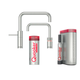 Quooker Nordic Square Twintaps inkl. PRO3 & CUBE - Rustfrit Stål