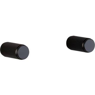 Linear møbelknopper i sort med linjeret mønster - 2 stk. • Buster + Punch