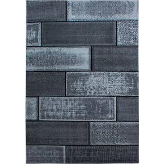 Plus Kortluvet tæppe Sten - Sort - 140x200