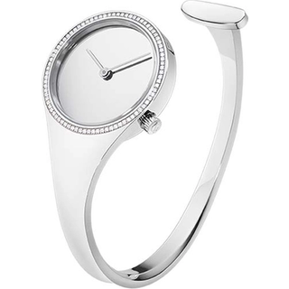 VIVIANNA - 27mm, kvarts, spejlskive, diamant krans (str. S), Georg Jensen, Rustfrit stål