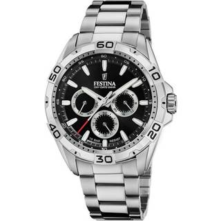 Festina Multifunction herreur i stål med sort urskive