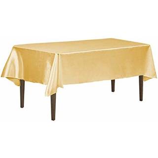 Linned dug 60 x 102-tommer rektangul?r satin dug guld