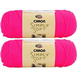 Bulk Buy: Caron Simply Soft Garn Solid (2-Pack) (Neon Pink)