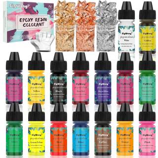 Epoxyharpikspigment - 16 farve flydende gennemsigtig epoxyharpiks farvestyrke st?rkt koncentreret epoxyharpiks farvestof til DIY -smykker, der fr