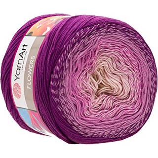 Garn kunst garnart blomster garn 55% bomuld 45% akryl 250gr 1094yd flerfarvet bomuldsgarn regnbue h?klet garn for?r sommer - 1 fine sportsskin (2