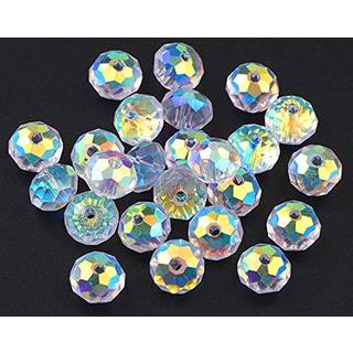 Dowarm 300 stykker 6 mm briolette krystalglasperler til smykkefremstilling af Rondeelle Crystal perler til h?ndv?rk Vin Charms Vindklokke Sunkatc