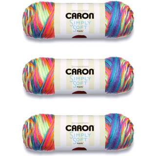 Caron Simplet Soft Rainbow Bright Paints Yarn - 3 Pack of 141G/5oz - Acrylic - 4 Medium (Worsted) - 235 yards - Strikning af h?kling og h?ndv?rk