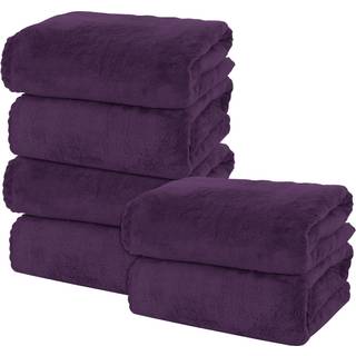 Moonqueen 6 Pack Premium Bath H?ndkl?de Set - Hurtigt?rring - Mikrofiber koral fl?jl meget absorberende h?ndkl?der - Multipurpose Brug som badeko