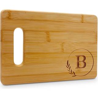 Personaliserede sk?rebr?t - Lille monogrammet indgraveret sk?rebr?t (B) - 9x6 Tilpasset bambussk?rebord med initialer - Bryllupsk?kken gave - Tr?