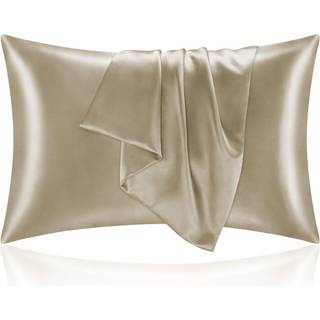Bedelite Satin Pillowcase til h?r- og hudkonge -pude -sager S?t med 2 pack Super Soft Silky Taupe Pillow Case med konvolutlukning (20x40 inches)