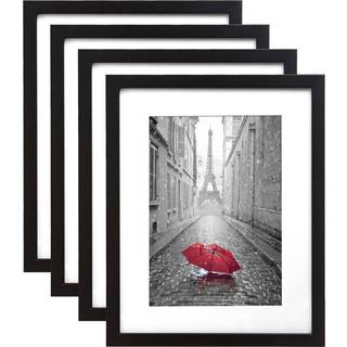 AmericanFlat 9x12 Billedramme i sort - Viser 6x8 med Mat og 9x12 uden Mat - Engineered Wood med knust resistent glas - vandrette og lodrette form