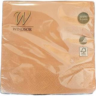 Windsor ensfarvede servietter 33x33 cm 20-pak - kobber (På lager i butik)