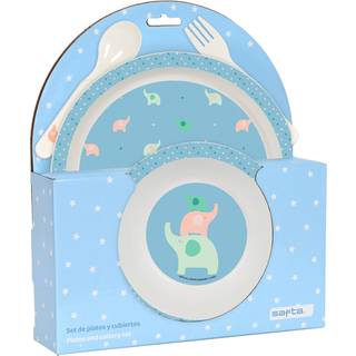 Sæt med spiseting til børn Safta Elefantes (4 Dele)