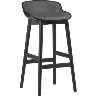 Normann Copenhagen Hyg Barstol 75 Cm Betrukket Forside / Egetræ - Barstole Læder Sort - 605217