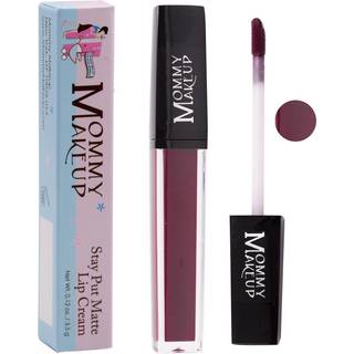 Mor Makeup Stay Put Matte Lip Cream | Kiss Proof Lipstick i Madonna (en dyb aubergine) Transfer Proof Smudge Proof Vandt?t ikke -t?rring lang sli