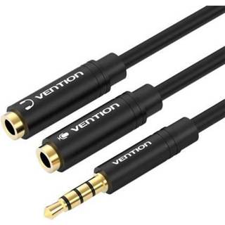 Vention - Stereo Splitter 3 5mm Male to Dual 3 5mm Female BBVBY 0 3m black
