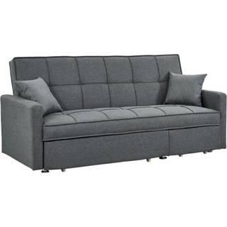 3-personers sovesofa i gråt stof CANETTI