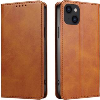 Wallet Stand Telefontaske til iPhone 15 Cell Cell Cover - Brun