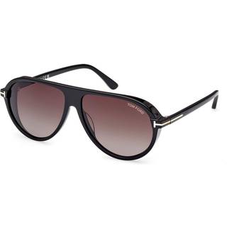 TOM FORD Mand FT1023 MARCUS 01B Solbriller Acetat Sort Grå Pilot Normal Skygge