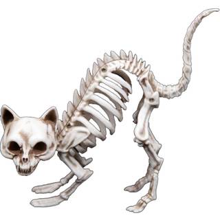 Katzenskelett mit Katzenbuckel Deko 19cm