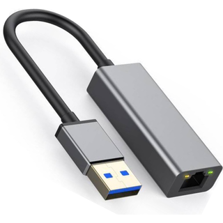 NÖRDIC USB A 3.1 til Giga Ethernet netværk adapter 17cm plads grå aluminium