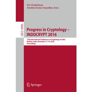 Progress in Cryptology – INDOCRYPT 2016
