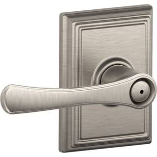 Schlage F40 VLA 619 Tilføj 16-080 10-027 134 N N SL Addison Collection Avila Bed and Bath Lever Satin Nickel