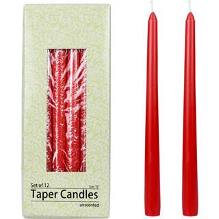 Zest stearinlys 12-delt koniske stearinlys 10-tommer Ruby Red