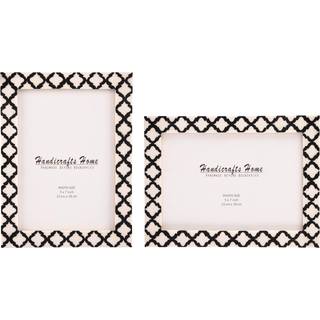 Handicrafts Hjem 5x7 Billedrammer Pakning af 2 - Casablanca Collection Handlacted Photo Frames Perfekt til v?g og bordplade Display Ideel Home De