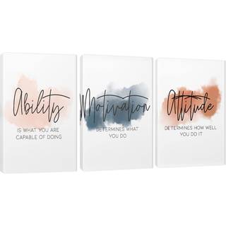 3 stykker inspirerende lærred vægkunst citater motiverende tankegang udskrivning af billeder til kontorvægindretning Triptych Entrepreneur plakat