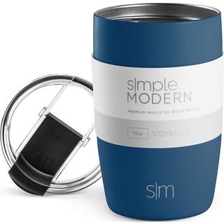 Simpel moderne rejsekaffekrus tumbler med flip låg | Genanvendelig isoleret rustfrit stål koldt bryg Iceed Coffee Cup Thermos | Gaver til kvinder