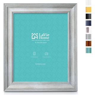 Lavie Home 8x10 Billedrammer (1 pakke lysegr?) Rustik fotoramme s?t med h?rdet glas til v?gmonteringsdisplay