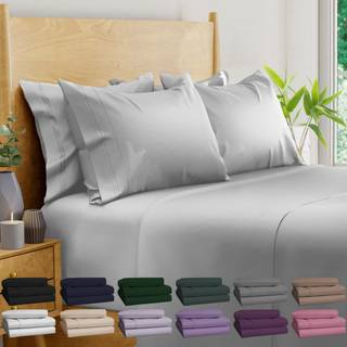 Bampure Luxury Series 6 PCS King Sheet Set - 100% viskose afledt af bambusplader King Størrelse - Super Soft Viscose Bambus Kølende ark til varme