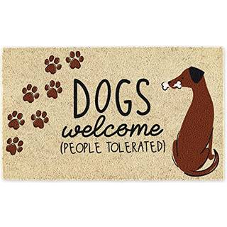 DII Pet Print Collection Natural Coir Doormat 17x29 Dogs Velkommen