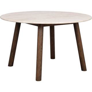 Rowico Home, Taransay spisebord Ø125 cm beige travertin/brun eg