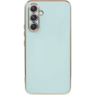 Samsung Galaxy A25 (5G) Fleksibelt Plastik Bagside Cover m. Guld Kant - Grøn