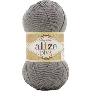 Alize Diva Silk Effect 100% mikrofiber akrylgarn 1 kuglen?gler 100gr 383yds Farve (87 - Kulgr?)