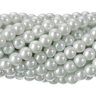 Rubyca 200pcs Tjekkisk lille satin glans glas perle runde perle til perler smykker, der g?r 12 mm hvid