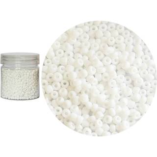 Bala & Fillic uigennemsigtig hvid farve 4 mm fr?perler omkring 1400 stk i kasse 6/0 glas h?ndv?rksfr?perler til smykker, der fremstiller hul 1,2