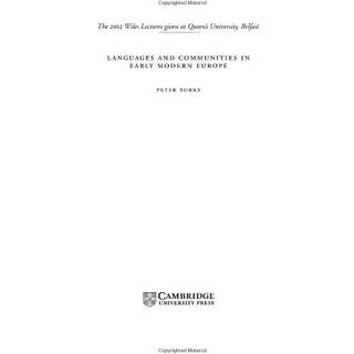 Languages and Communities in Early Modern Europe
