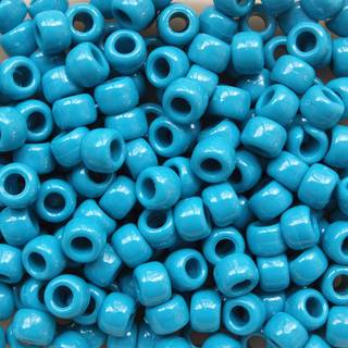 M?rk turkisbl? krage perler pony perler lavet i USA 6x9mm